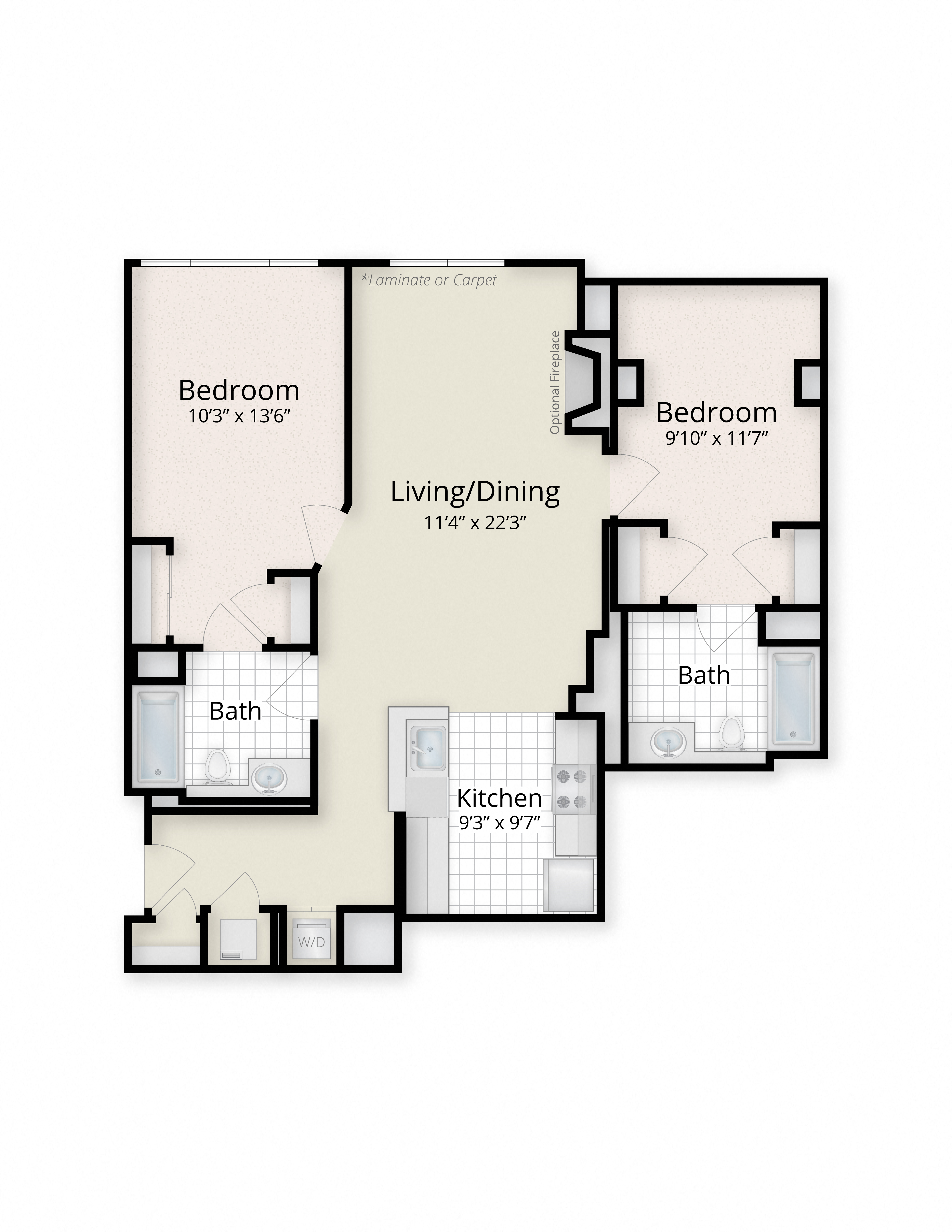 West End Residences apartments West End Washington DC Two Bedroom Floor Plans